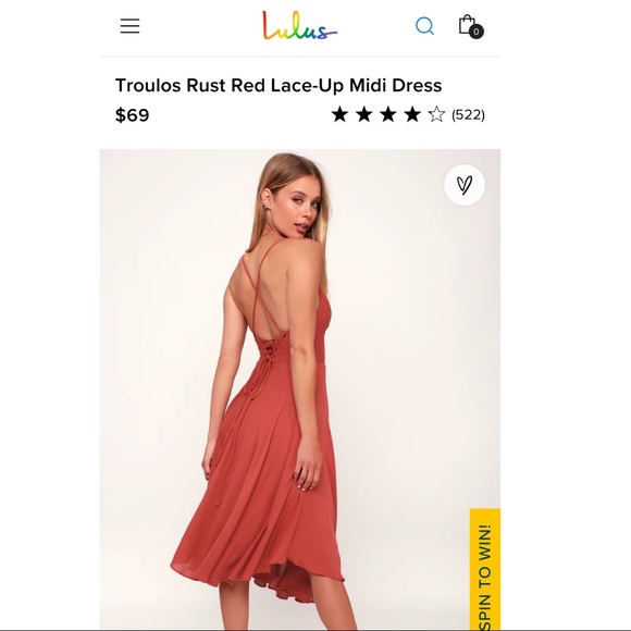 Lulus Troulos Rust Red Lace-Up Midi Dress - Picture 2 of 6